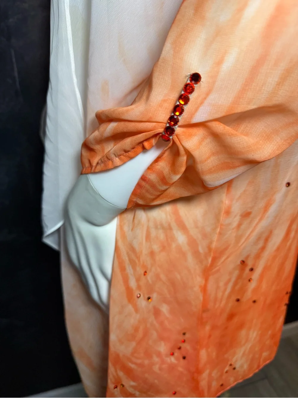 Source Unknown White to Orange Ombre Swim Coverup